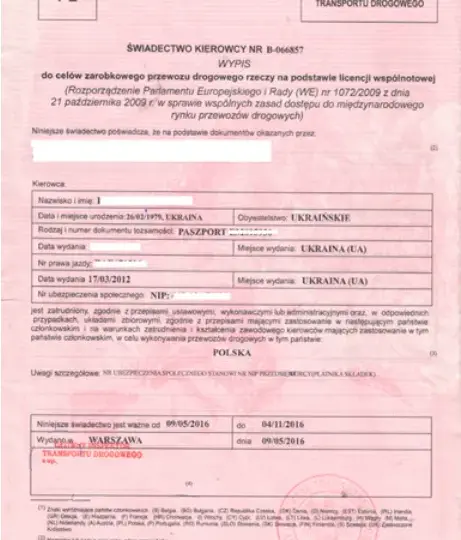 Kierowca z Ukrainy jakie dokumenty są niezbędne do pracy w Polsce